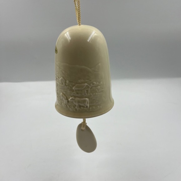 Vintage Porcelain Bell Chime Japan OMC Otagiri Co. Handpainted Farm Cows Mill - Picture 11 of 14